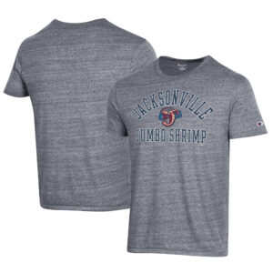 Men's Champion Gray Jacksonville Jumbo Shrimp Ultimate Tri-Blend T-Shirt