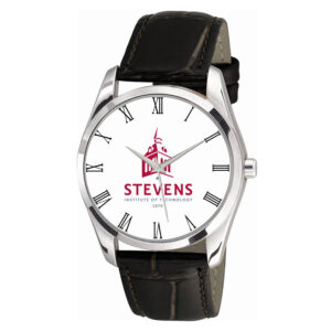 Women's Stevens Institute of Technology Ducks Berkeley Black Leather Watch