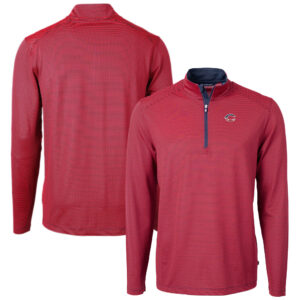 Men's Cutter & Buck  Red Cincinnati Reds Americana Logo Big & Tall Virtue Eco Pique Recycled Quarter-Zip Pullover Top