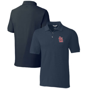 Men's Cutter & Buck  Navy St. Louis Cardinals Big & Tall Advantage Tri-Blend Pique Polo