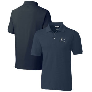 Men's Cutter & Buck  Navy Kansas City Royals Big & Tall Advantage Tri-Blend Pique Polo