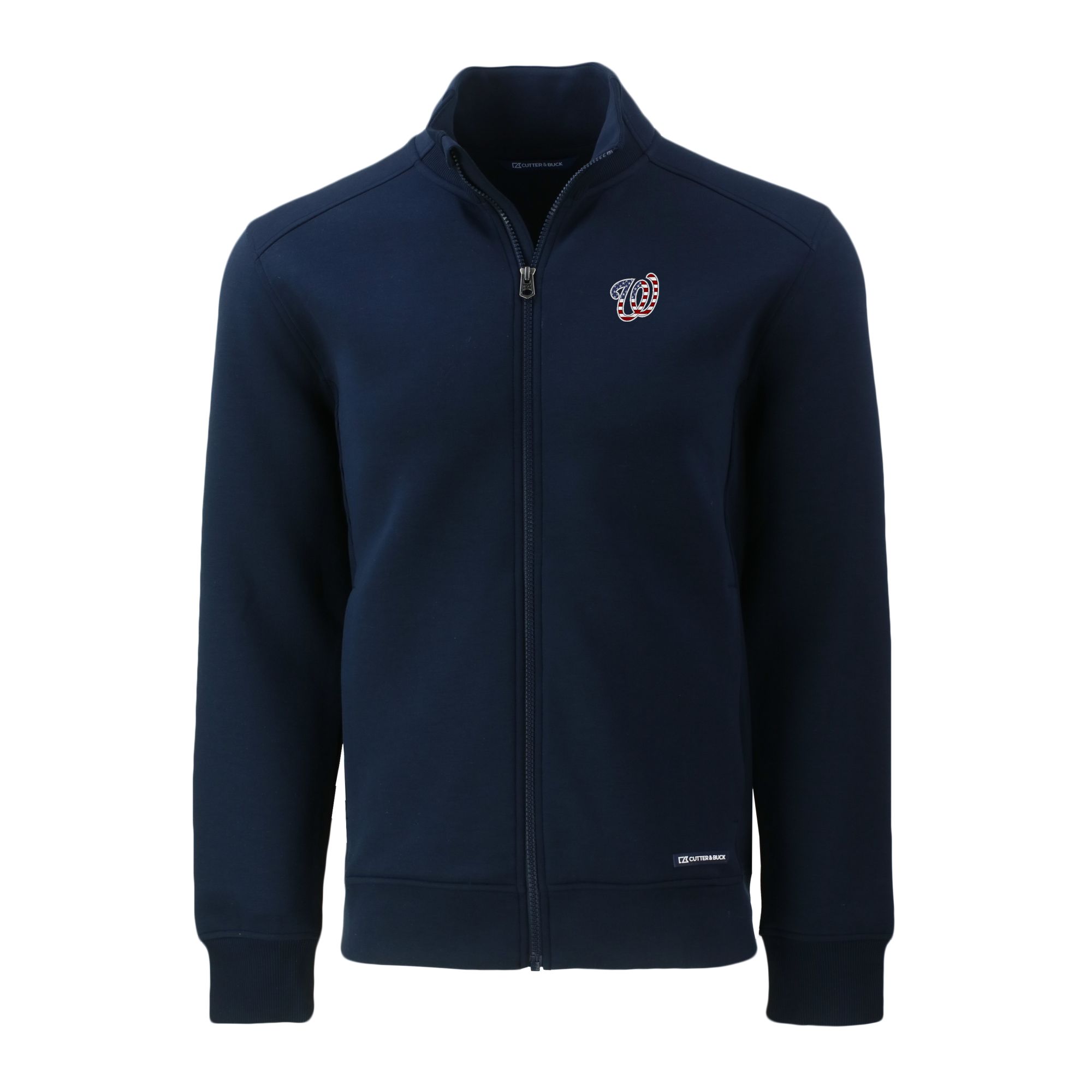 Men's Cutter & Buck Navy Washington Nationals Stars & Stripes Roam Eco Recycled Full-Zip Jacket - Image 3