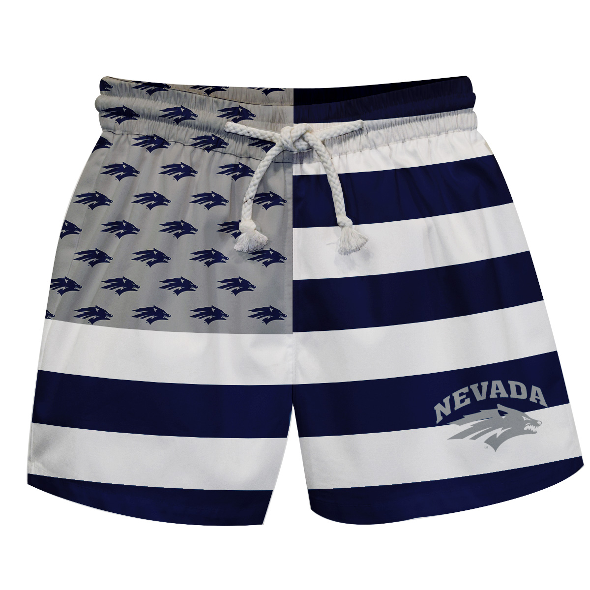 Toddler Vive La Fete Blue/Gray Nevada Wolf Pack Flag Swim Trunks