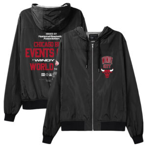 Unisex Bleacher Report x Mitchell & Ness Black Chicago Bulls Backstage Crew Hoodie Full-Zip Jacket