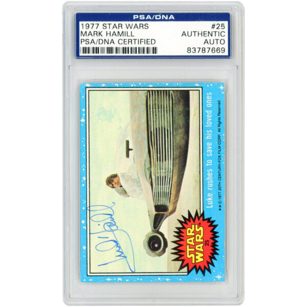 Mark Hamill Autographed 1977 Topps Star Wars Luke Skywalker #25 PSA Authenticated Card
