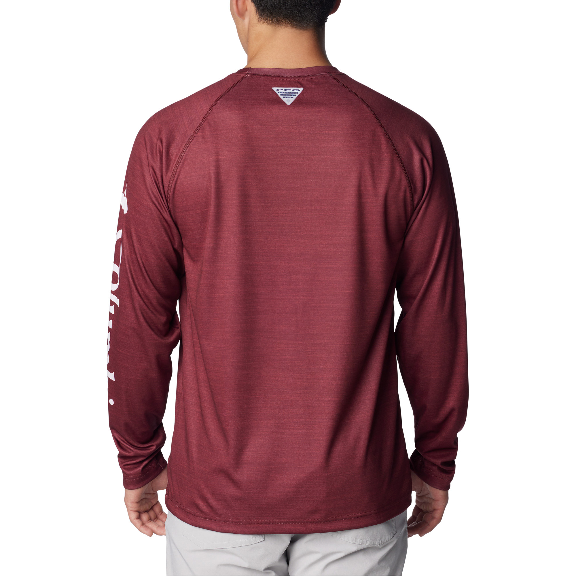 Men's Columbia Maroon Texas A&M Aggies PFG Terminal Tackle Omni-Shade Raglan Long Sleeve T-Shirt - Image 9