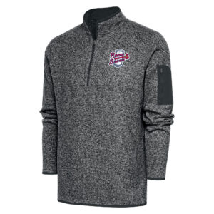 Men's Antigua  Heather Gray Rome Braves Big & Tall Fortune Quarter-Zip Pullover Jacket