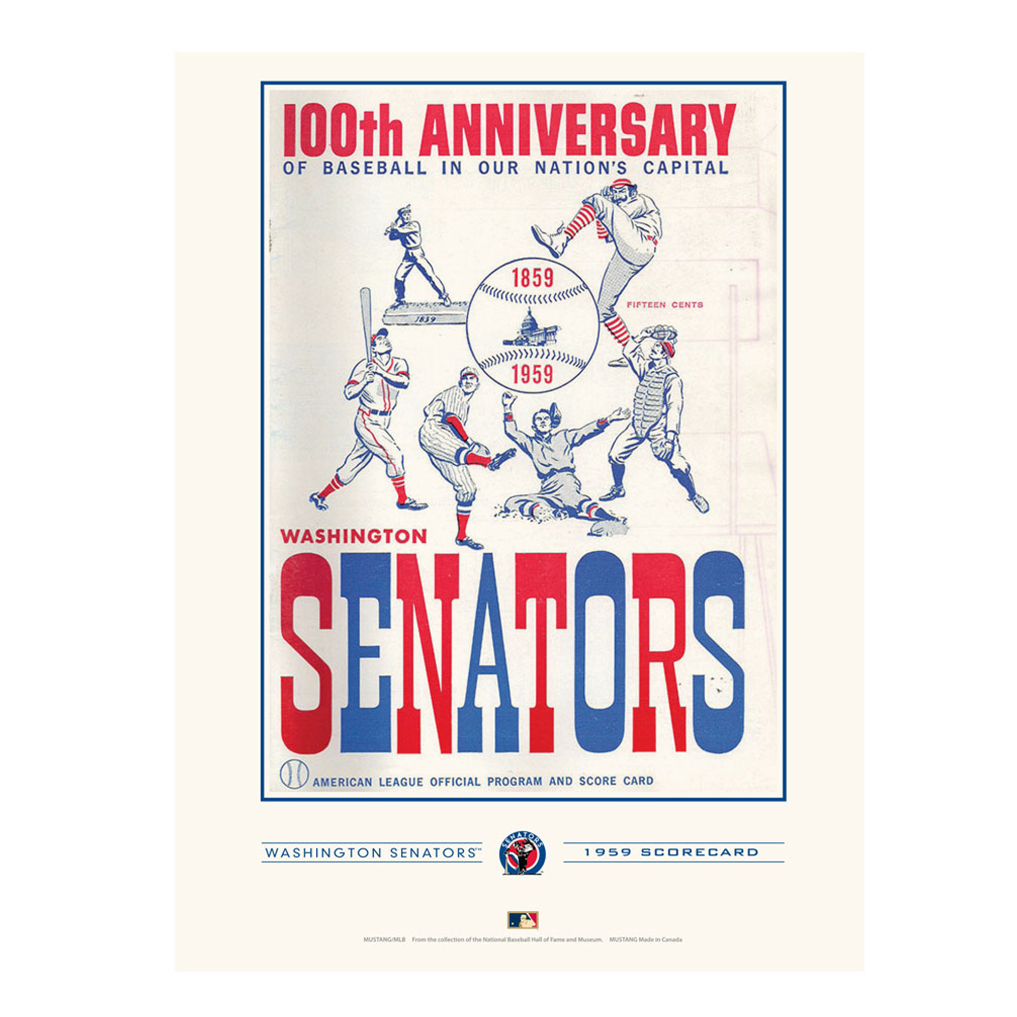 Washington Senators 12" x 16" 1959 Program Cover Art Print