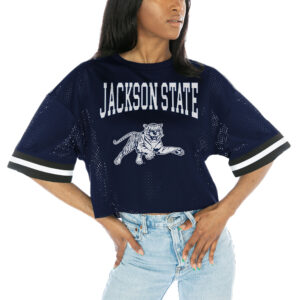 Women's Gameday Couture  Navy Jackson State Tigers Game Face Fashion Jersey