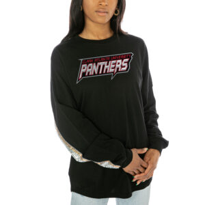 Women's Gameday Couture  Black Clark Atlanta University Panthers Guess Who's Back Long Sleeve T-Shirt
