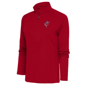 Women's Antigua  Red Miami Marlins Patriotic Tribute Half-Zip Pullover Top