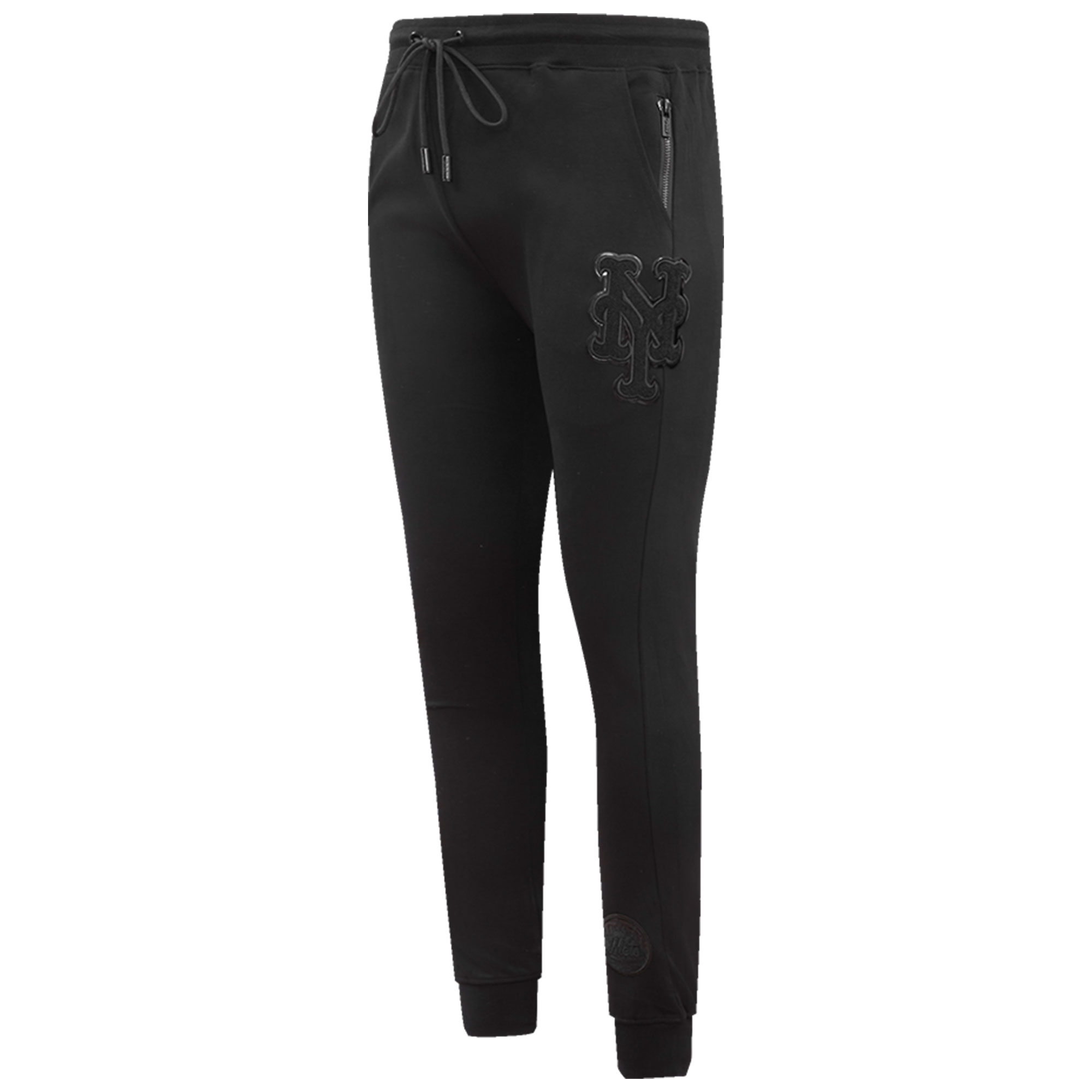 Men's Pro Standard Black New York Mets Triple Black Double Knit Jogger Pants - Image 6