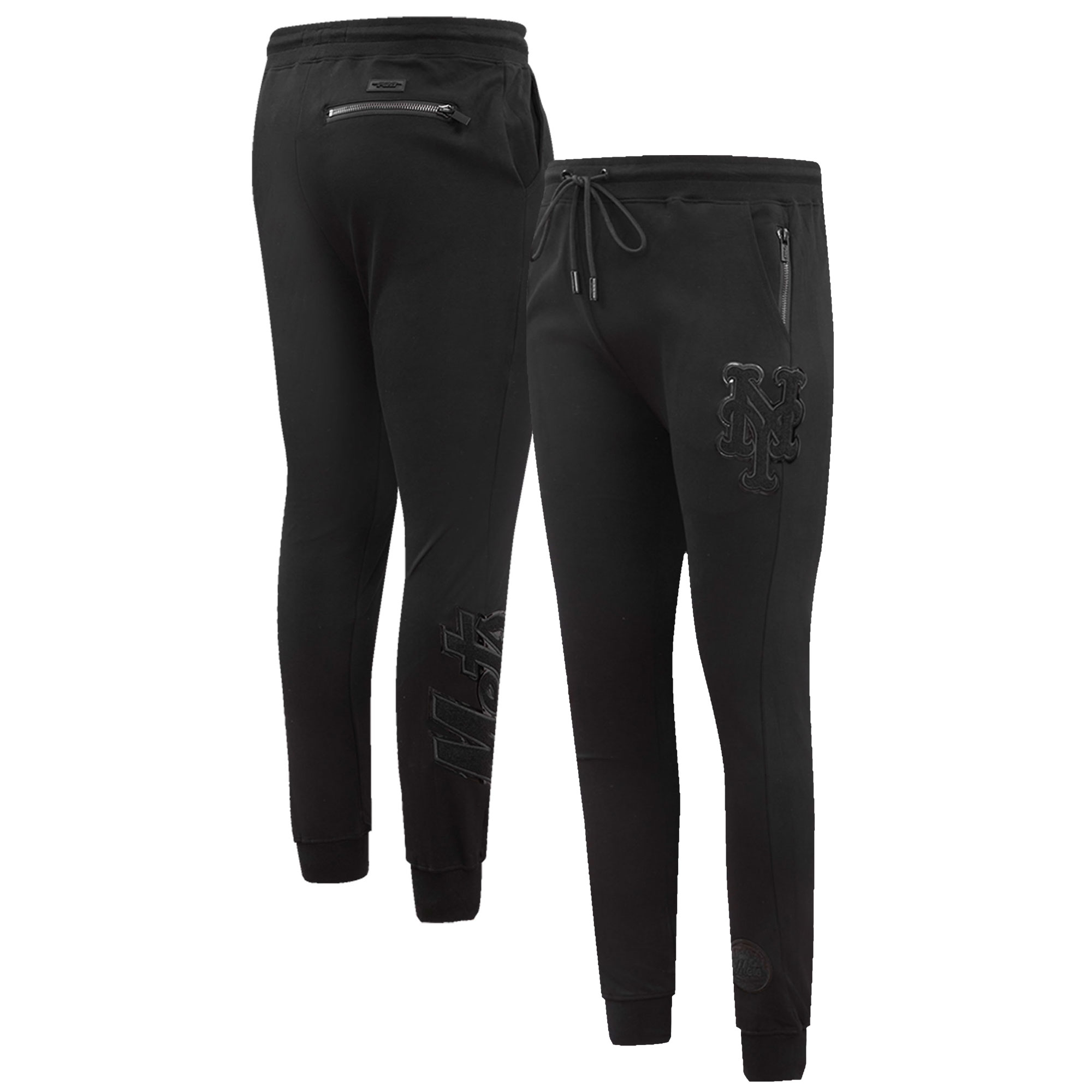 Men's Pro Standard Black New York Mets Triple Black Double Knit Jogger Pants