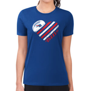Women's G-III 4Her by Carl Banks Royal Buffalo Bills Heart Graphic Fitted T-Shirt