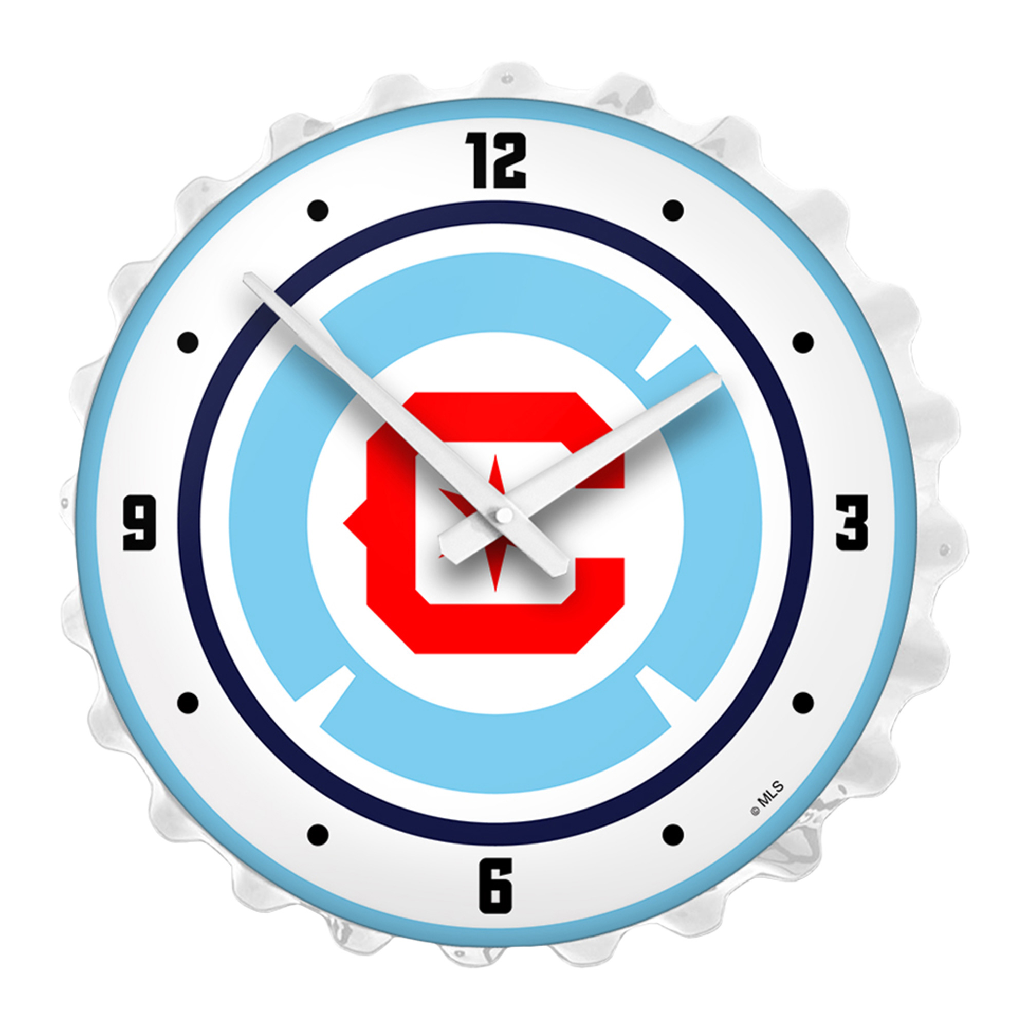 Chicago Fire 18.5" Bottle Cap Lighted Wall Clock