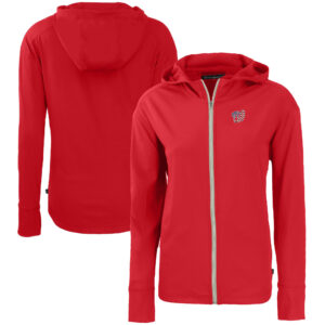 Women's Cutter & Buck  Red Washington Nationals Daybreak Eco Recycled Full-Zip Hoodie