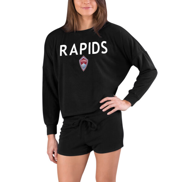 Women's Concepts Sport  Black Colorado Rapids Gather Long Sleeve Top & Shorts Set