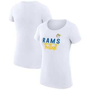 Women's G-III 4Her by Carl Banks  White Los Angeles Rams Team Graphic Fitted T-Shirt