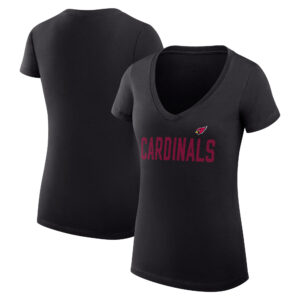 Women's G-III 4Her by Carl Banks Black Arizona Cardinals Dot Print V-Neck Fitted T-Shirt
