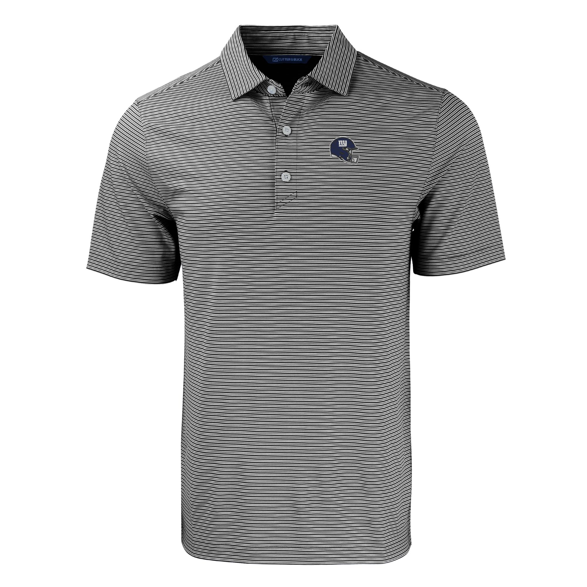 Men's Cutter & Buck Black/White New York Giants Helmet Forge Eco Double Stripe Stretch Recycled Polo - Image 3