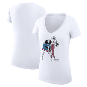 Women's G-III 4Her by Carl Banks  White Colorado Avalanche Hockey Girls V-Neck Fitted T-Shirt