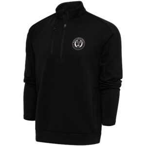 Men's Antigua  Black Philadelphia Union Brushed Metallic Generation Quarter-Zip Top