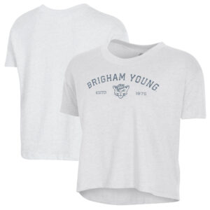 Women's Alternative Apparel  White BYU Cougars Retro Jersey Headliner Cropped T-Shirt