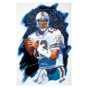 Dan Marino Miami Dolphins 28" x 36" Fine Art Canvas by Artist Edgar Brown