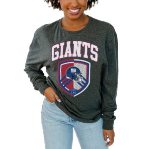 Women's Gameday Couture  Charcoal New York Giants  Block Long Sleeve T-Shirt