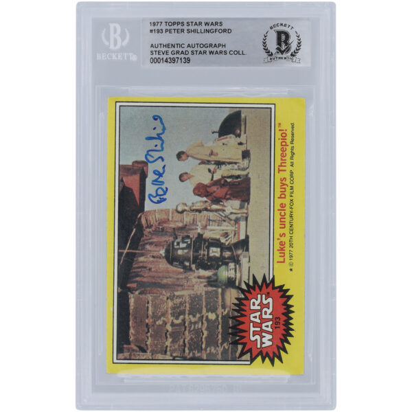 Peter Shillingford Autographed 1977 Topps Star Wars #193 BGS Authenticated Authentic Card