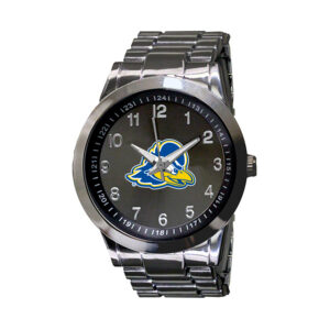 Men's  Gray Delaware Fightin' Blue Hens Integris Gun Metal Stainless Steel Watch
