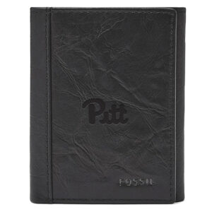 Men's Fossil  Black Pitt Panthers Neel Extra Capacity Trifold Wallet