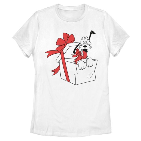 Women's Mad Engine Pluto White Mickey & Friends Present Graphic T-Shirt