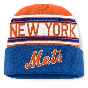 Men's Fanatics Royal New York Mets Fundamental Team Stripe Cuffed Knit Hat