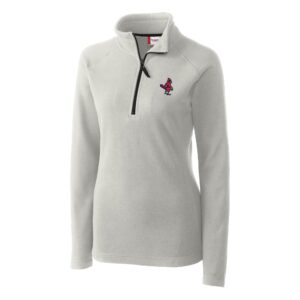 Women's Cutter & Buck  Silver Memphis Redbirds Clique Summit Performance Fleece Half-Zip Pullover Jacket