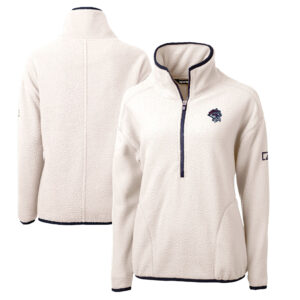 Women's Cutter & Buck Oatmeal Binghamton Rumble Ponies Cascade Eco Sherpa Fleece Half-Zip Jacket