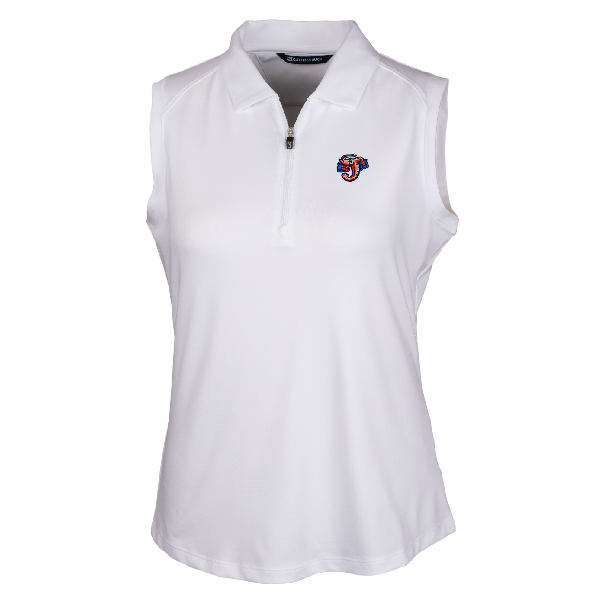 Women's Cutter & Buck White Jacksonville Jumbo Shrimp Forge DryTec Stretch Sleeveless Polo - Image 6