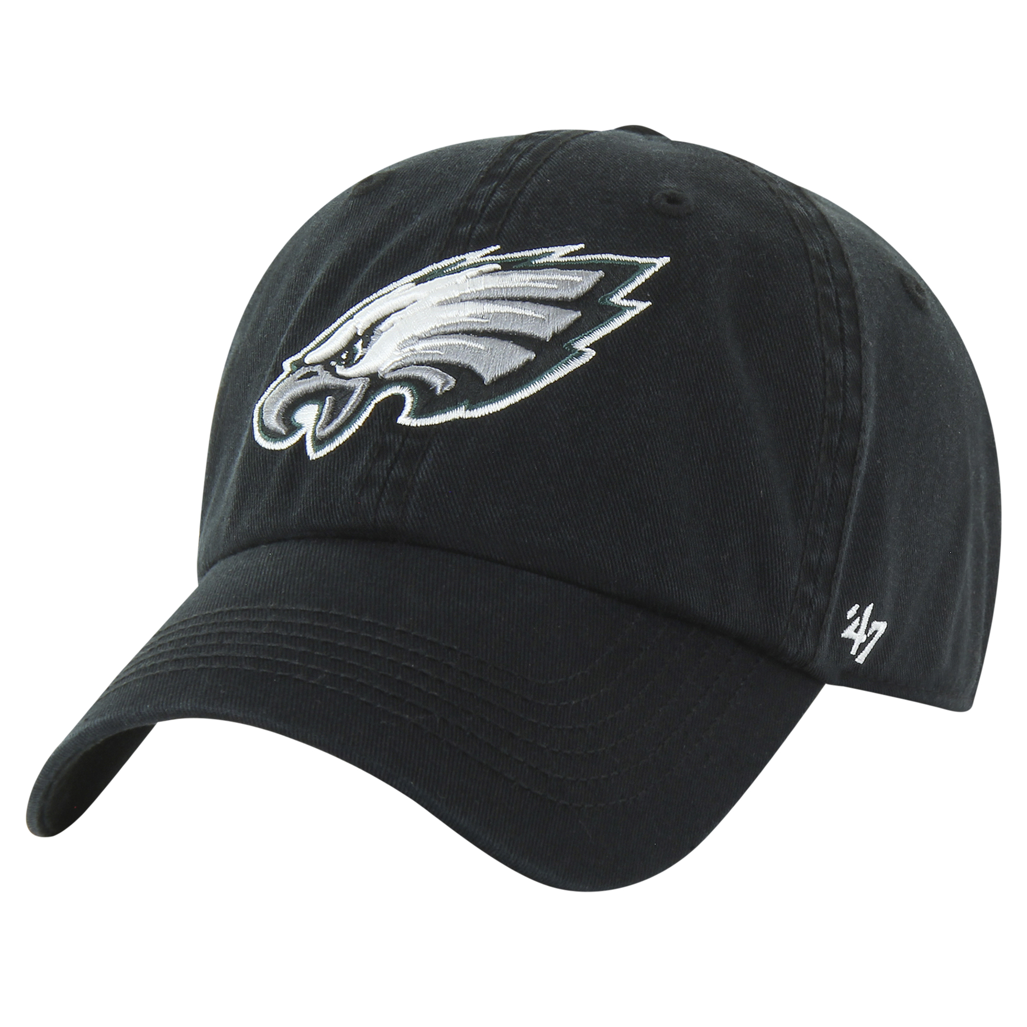 Men's '47 Black Philadelphia Eagles Classic Franchise Fitted Hat - Image 2
