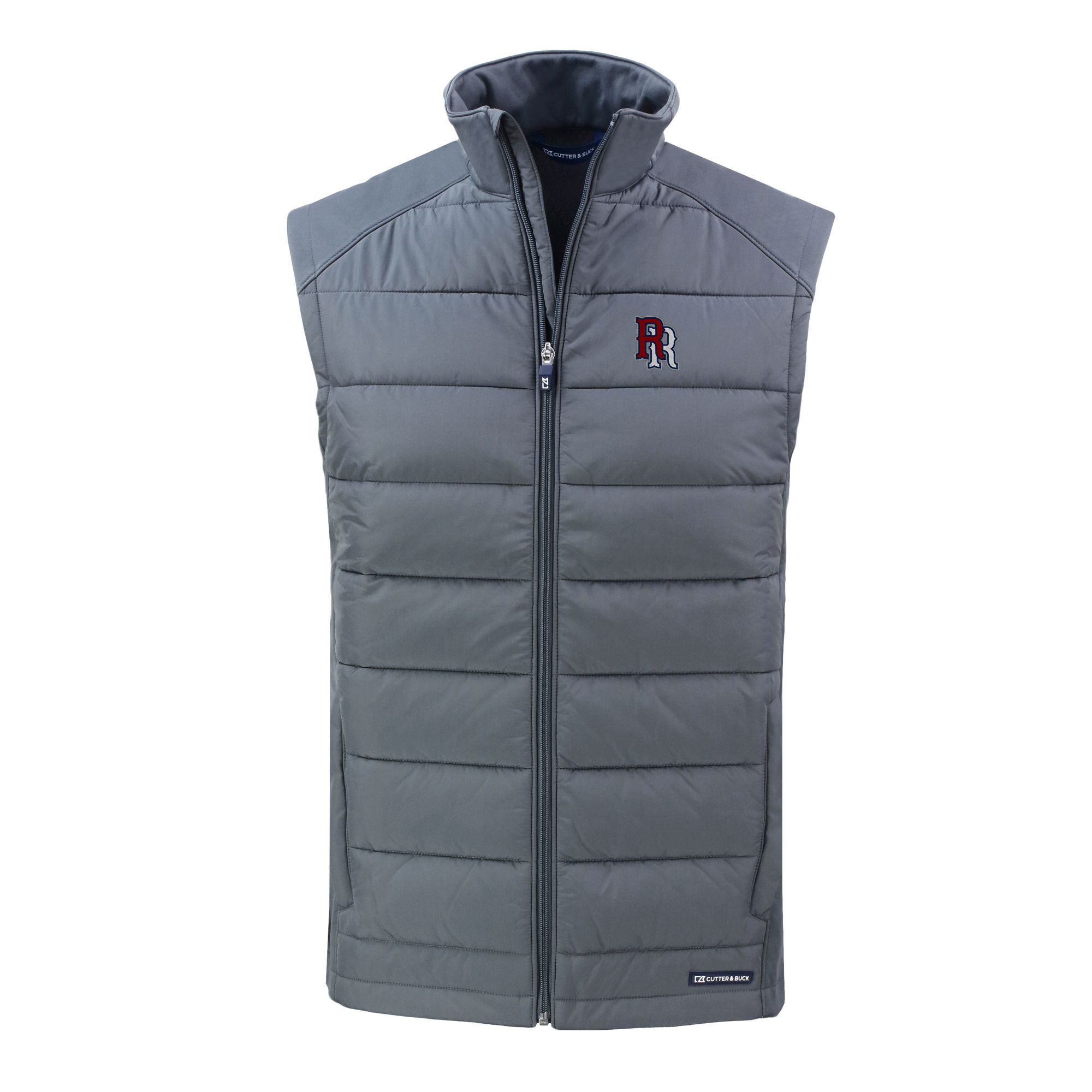 Men's Cutter & Buck Steel Round Rock Express Evoke Hybrid Eco Softshell Recycled Full-Zip Vest - Image 6