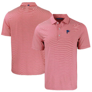 Men's Cutter & Buck Red Atlanta Falcons  Americana Forge Eco Double Stripe Stretch Recycled Polo