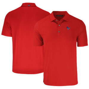 Men's Cutter & Buck Red Houston Texans  Americana Forge Eco Stretch Recycled Polo