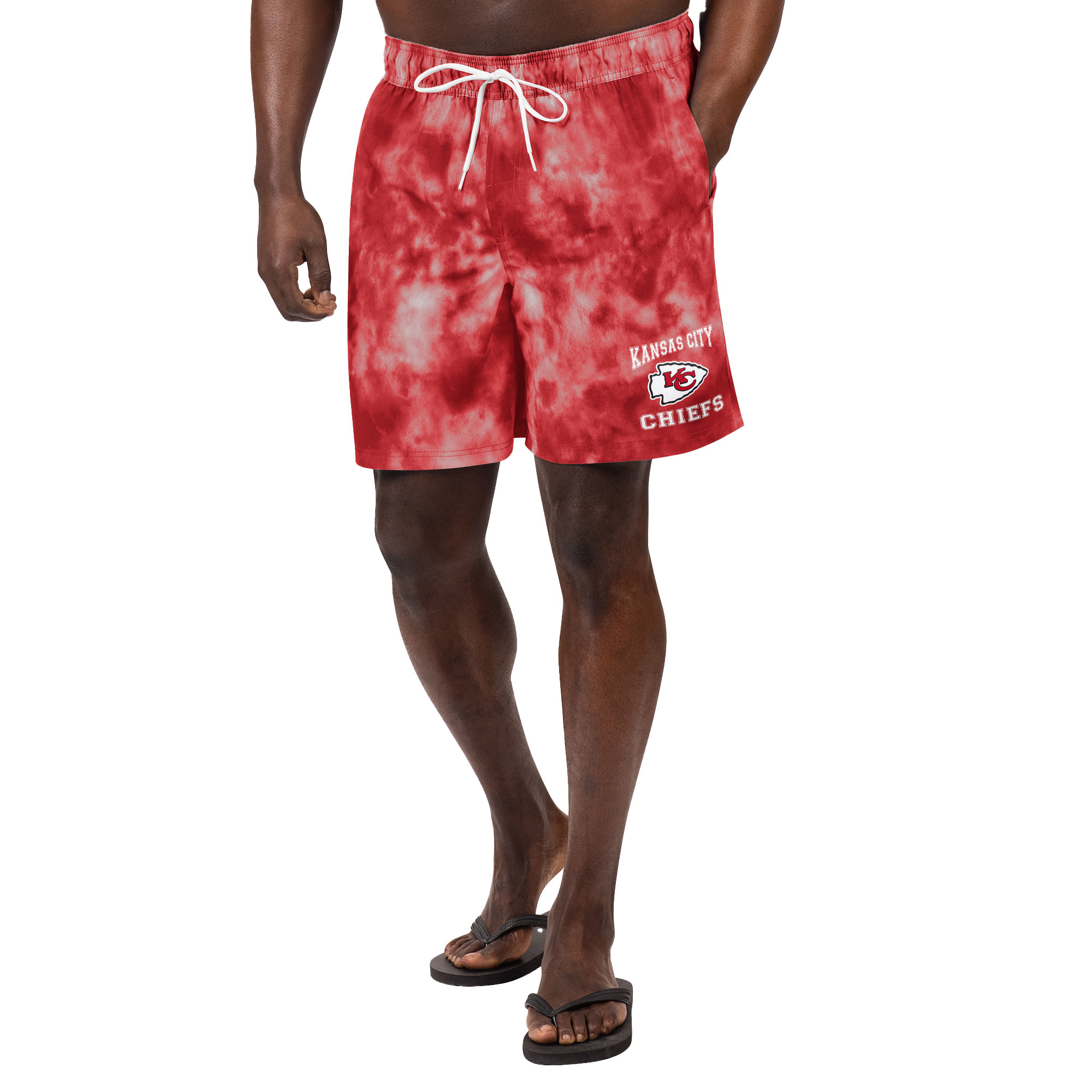 Men's G-III Sports by Carl Banks Red Kansas City Chiefs Change Up Volley Swim Trunks - Image 2