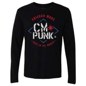 Men's 500 Level Black CM Punk Chicago Made Long Sleeve T-Shirt