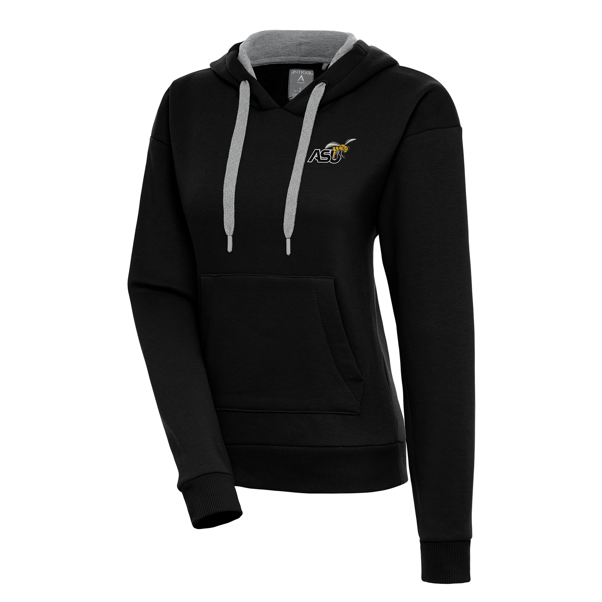 Women's Antigua Black Alabama State Hornets Victory Pullover Hoodie