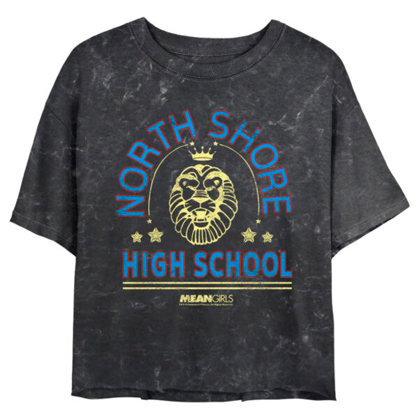 Women's Mad Engine Black Mean Girls North Shore High School Cropped Graphic T-Shirt
