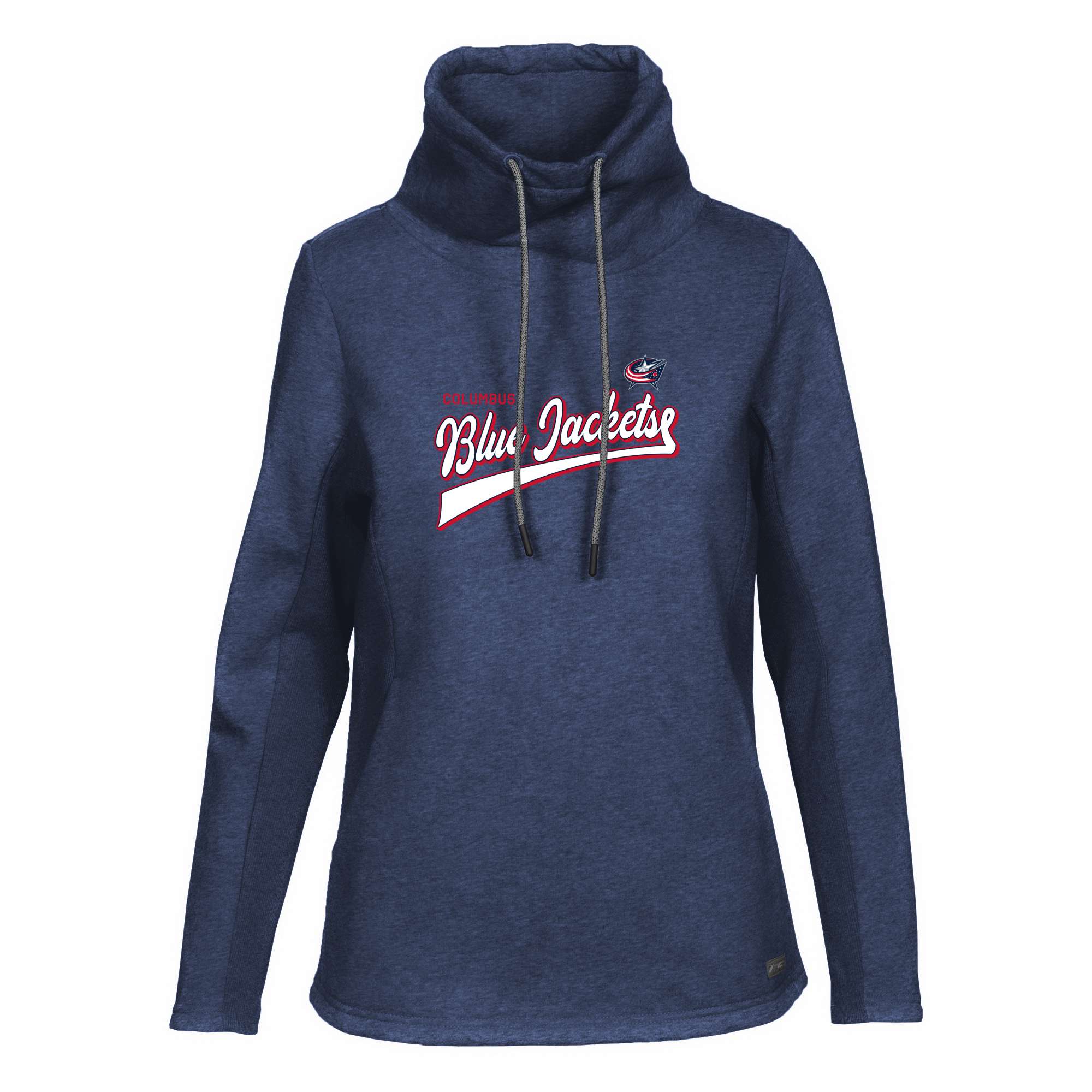 Women's Levelwear Navy Columbus Blue Jackets Loop Retro Script Pullover Top