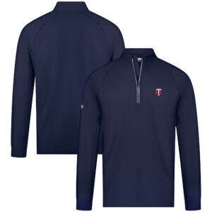 Men's Levelwear Navy Minnesota Twins Theory Insignia Quarter-Zip Pullover