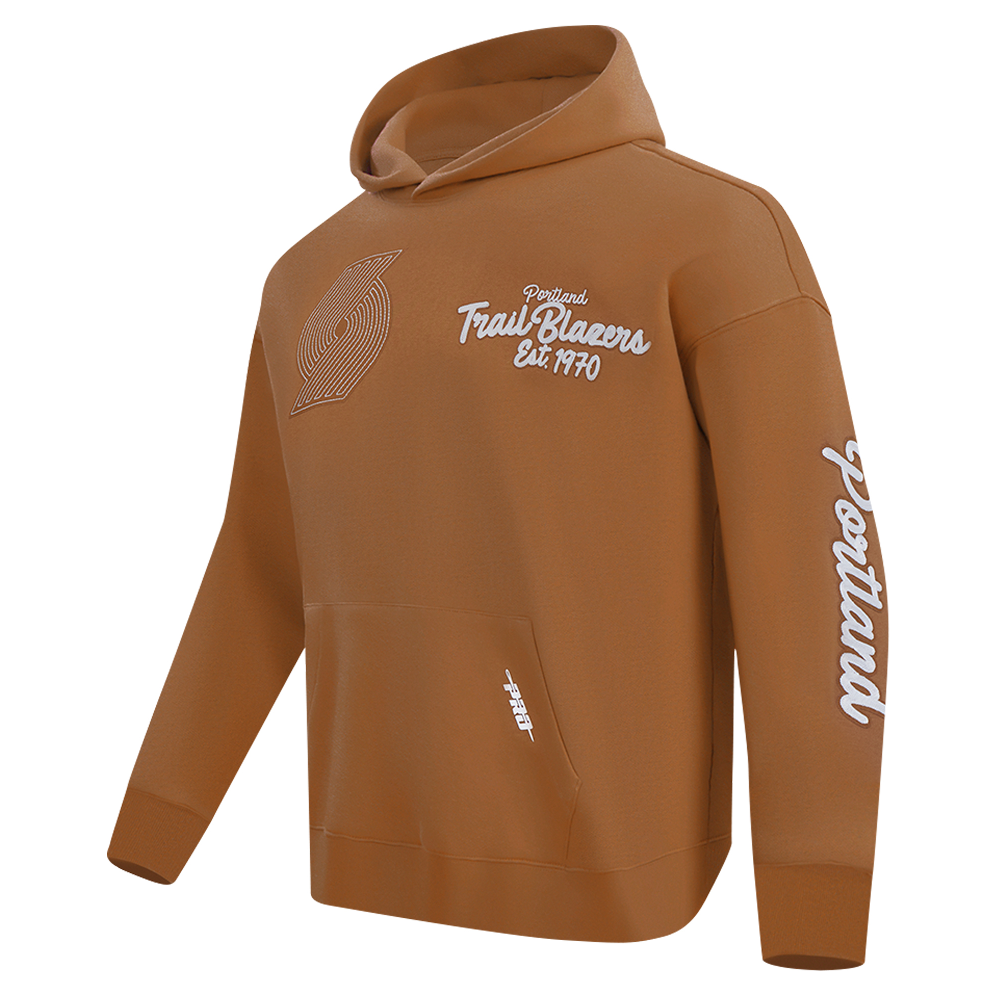 Men's Pro Standard Brown Portland Trail Blazers Paint the City Drop Shoulder Pullover Hoodie - Image 4