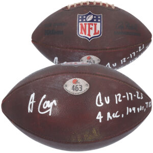 Amari Cooper Cleveland Browns Autographed Game-Used #463 Football vs. Chicago Bears on December 17, 2023 with Multiple Inscriptions