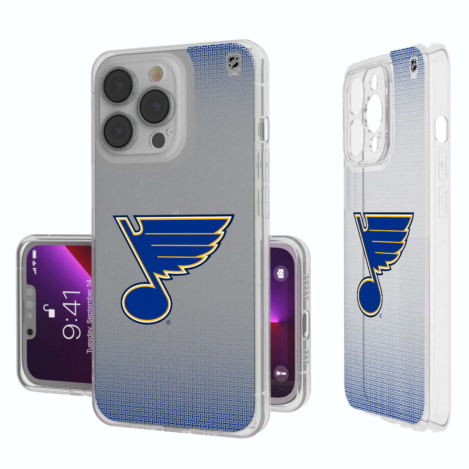 St. Louis Blues Linen Logo iPhone Clear Case